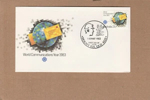 1983 World Communication Year FDC, Mount Isa QLD pmk - Picture 1 of 2