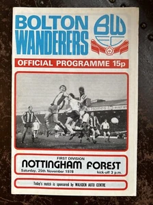Bolton Wanderers v Nottingham Forest - League Div 1 - 25th November 1978 - Picture 1 of 1