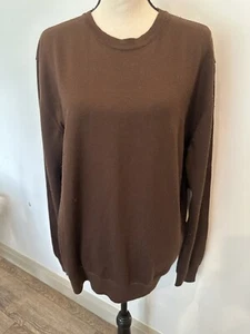 Merino Wool Italy Long Sleeved Sweater Milk Chocolate Brown SZ XL Style Sergei - Bild 1 von 8