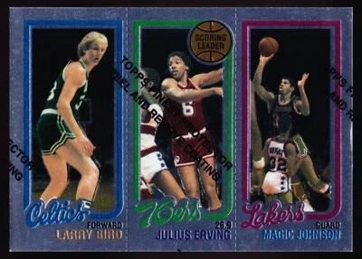 Topps Finest 1996-97 /w peel Larry Bird Magic Johnson Julius Erving Iconic 1980 - Image 1 of 2