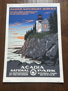 Acadia National Park Ranger Naturalist Service Serigraph Doug Leen 2009 - Picture 1 of 6
