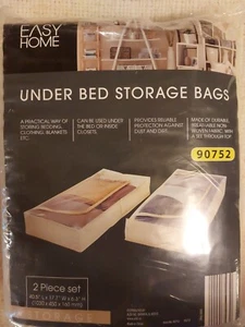 Easy Home Under Bed Storage Bag Fabric Underbed Clothes Storage 2pc Set NEW - Picture 1 of 9