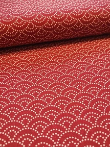 RED Waves Digitally Printed Japanese Imported Traditional Quilting Cotton Fabric - Picture 1 of 8