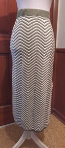 Willow & Wind Size Misses Med Olive Green/White Stretch Waist 31" Long Dress W&W - Picture 1 of 15