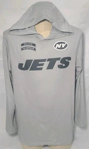 Nike Dri-Fit NFL New York Jets Gray Hooded Pullover Team Issue Ahmad Gardner Lrg - Picture 1 of 11