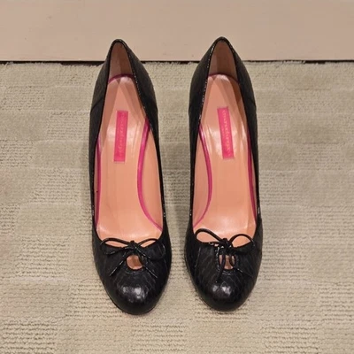 EMANUEL UNGARO Black Ballet Pump Stiletto Heels Shoes Sz 39 ITALY 🇮🇹 - Image 1 of 4