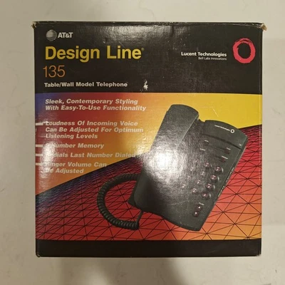 Teléfono AT&T Design Line 135 verde con cable con caja y manual fijo no probado Foto 1 de 4