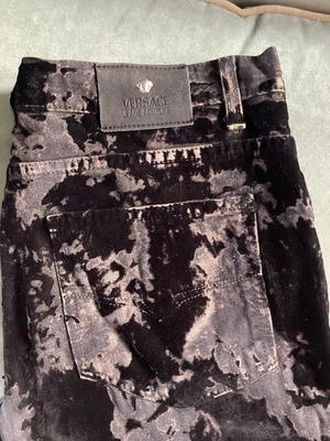 Vintage, Versace Jeans Couture Hombre, Terciopelo Denim, Negro, 34-48 Foto 1 de 4