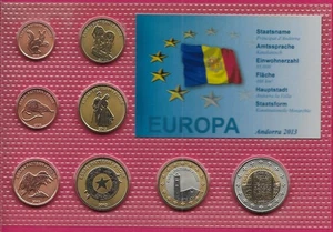 ANDORRA 2013 BU FANTASY 8 COINS MINT BU SET IN A BLISTER PACK - Picture 1 of 2
