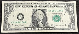 2017 Richmond $1 Bill Stuck Digit Gas Pump Error  - Picture 1 of 2