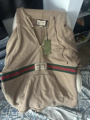 Pullover Gucci Media Cremallera Algodón Web (GOT IN DOVER STREET IN NEW YORK) Foto 1 de 3