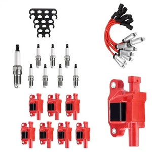8* Ignition Coil+Spark Plug+Wire UF413 For Buick/Cadillac/Chevrolet/GMC/Saab - Picture 1 of 13