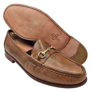 Cole Haan Herren 11,5M Hellbraun Hellbraun Gold Horsebit Leder Elegant Schuhe Halbschuhe - Bild 1 von 14