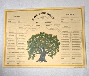 Vintage Stammbaum Genealogie Wandtafel Papier Poster 18x24 leer für 6 Generationen - Bild 1 von 9