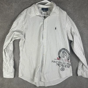Ralph Lauren Hemd Herren XL gestreift Custom Fit Polo Langarm Maritim Preppy - Bild 1 von 11