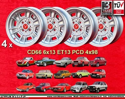 4 Cerchi Cromodora CD66 6x13 ET13 4x98  Fiat  Autobianchi A112 Lancia - Imagen 1 de 4
