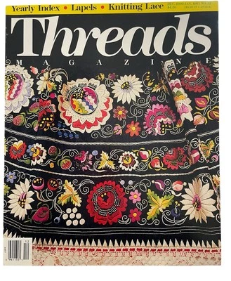 VTG. Threads Magazine Dec 1990 Embroidery Czech Apron Knitting Sewing Needlework - Image 1 of 4