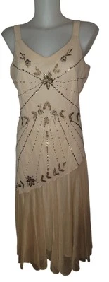 Vestido sin Mangas Y2k Años 90 Para Mujer Lentejuelas Doradas Volantes Fluido Romántico Balletcore Talla M Foto 1 de 4