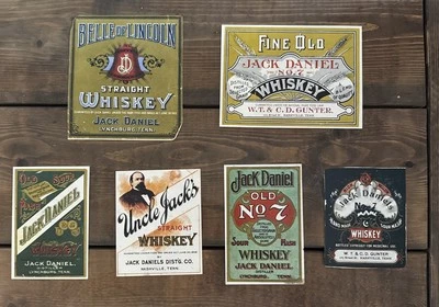 Jack Daniels Whiskey Vintage 40 Year Old Label Lot Old No 7 Lynchburg W/Letter - Image 1 of 4