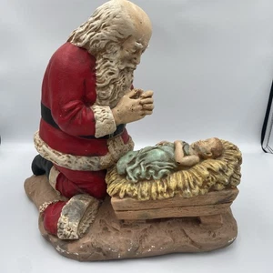 Raro De Colección 1976 RP GAUER Musical Arrodillado Papá Noel Orando Por El Niño Jesús - Imagen 1 de 13