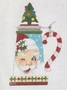 Needlepoint Handpainted Raymond Crawford Christmas Santa Beer Stein 7.5" - Picture 1 of 1