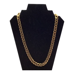 24K Gold Kette Halskette 11mm dick Cuban Link Unisex Design mit Karabinerverschluss - Bild 1 von 7