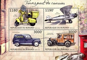 Burundi Stamp Sc#1263 (2012) - S/Sheet of 4 - Mail Transportation - Bild 1 von 1