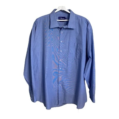 Gloweave Business Shirt Windsor Men Sz 49  4XL Long Sleeve Pocket Button Up Blue - Image 1 of 4
