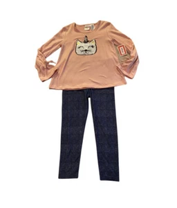 Kidgets Toddlers Girl’s Set Sequined Long Sleeves Top and Blue Leggings Size 4T - Picture 1 of 11