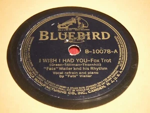 Fats Waller 78 RPM Bluebird 10078 I Wish I Had You Georgia May 10" Shellac - Imagen 1 de 5