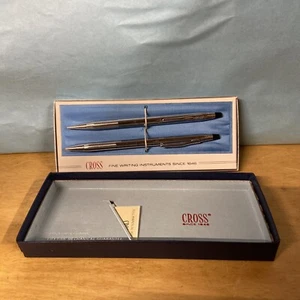 MINT Amoco Cross Lusterous Chrome Pen & Pencil Set #3501 Box & Guarantee - Picture 1 of 6