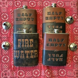 USA HandMADE Flask Southwest Mens Bohemian Cowboy TOOLED Leather Wallet Western - Picture 1 of 4