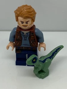 Lego Jurassic World Owen Grady Minifigure And Baby Dinosaur - Picture 1 of 1