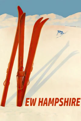 New Hampshire Ski Winter Fun USA Art Wall Indoor Room Poster - POSTER 20x30 - Image 1 of 4