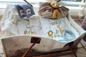 Conjunto de safari para bebé personalizado para llegar a casa, mameluco recién nacido manta cesta - Imagen 1 de 2
