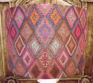 Lámpara efecto tela étnica pantalla de lámpara shabby chic REGALO GRATUITO - Imagen 1 de 6