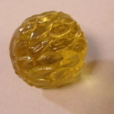 mid century vintage unusual yellow faux amber like berry dome shank button 46545 - Image 1 of 3