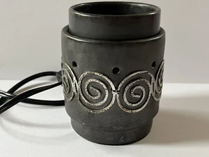 Scentsy mittelgroßer elektrischer Wachswärmer Amboss nicht mehr produziert Gunmetal Wirbel getestet - Bild 1 von 8