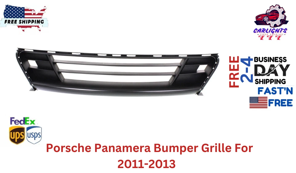 Fits Porsche Panamera Bumper Grille For 2011-2013 Center Primed Plastic Foto 1 de 4