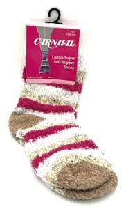 Carnival Women's One Size Colorful Print Cozy Crew Socks 1 Pair NWT - Picture 1 of 2