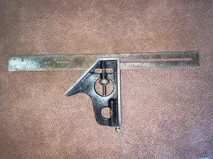 Vintage Stanley No. 21 Schlitz Kombination Vierkant 12" mit Wasserwaage/Schreiber 1930’s - Bild 1 von 12