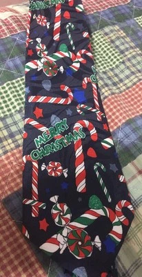 Steven Harris Men's Necktie Merry Christmas Candy Canes Mints Santa - Image 1 of 4