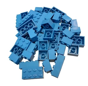 49 Assorted Lego Bricks Pieces -Medium Blue - 3001, 3002, 3003, 3004, 3010 - Picture 1 of 1