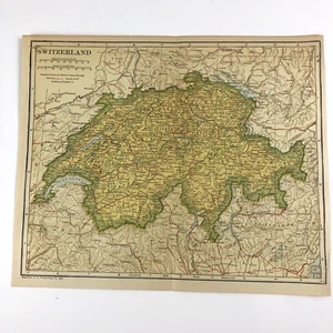 Original 1921 Switzerland Map for framing. Basel Valais Berne Zurich Schwyz - Picture 1 of 11