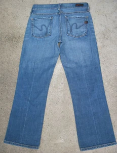 Citizens of Humanity Kelly Straight Crop Jean Sz 24 Blue Distressed+Stretch - Picture 1 of 8