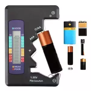 Digital Battery Tester Battery Checker for AA AAA C D 1.5V 9V Button Cell Batter - Picture 1 of 9