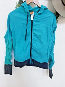 LUCY ACTIVEWEAR grüner Hoodie mit Reißverschluss und gerafften Ärmeln Sweatshirt Gr. M - Bild 1 von 16