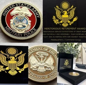 MP-Military Police Challenge Coin With Retirement Award - Bild 1 von 6