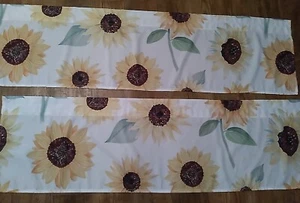 (2) Tenda girasole Valance 58""X 15"" bianco giallo floreale di Sweet JoJo - Foto 1 di 6