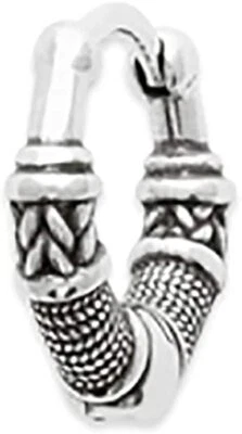Orecchino Creoli IN Argento 925/000 Rodio per Uomo - Stile Etnico - Immagine 1 di 3